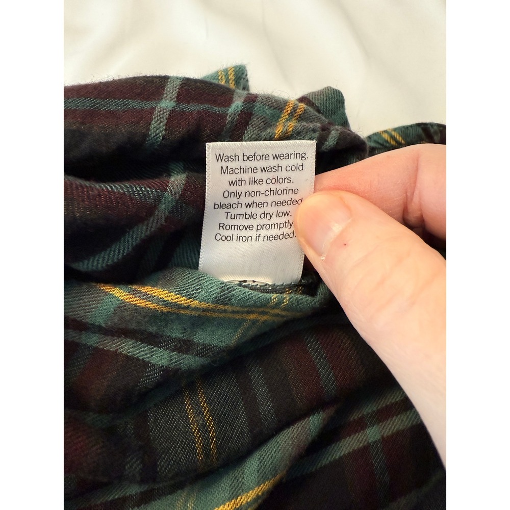 Vintage-Style Grunge Plaid Flannel Button Down Green Black Soft Womens‎ Size S - Picture 7 of 11